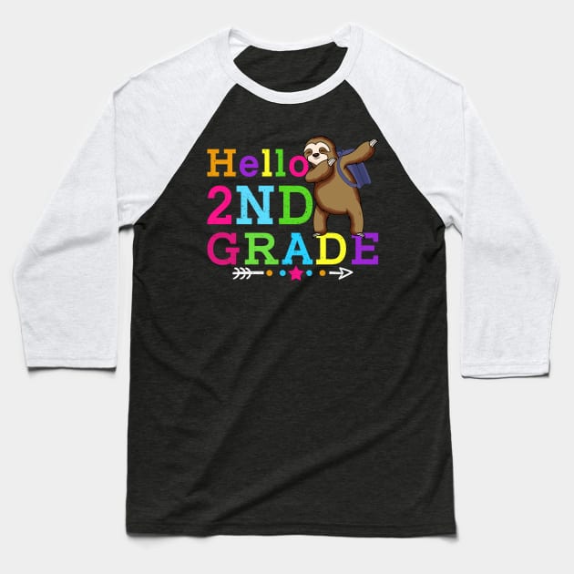 Sloth Hello 2nd Grade Teachers Kids Back to school Gifts Baseball T-Shirt by kateeleone97023